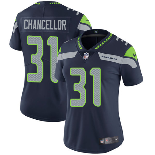 Nike Seahawks #31 Kam Chancellor Steel Blue Team Color Women's Stitched NFL Vapor Untouchable Limited Jersey